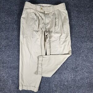 Bill's Khakis Chino Pants Men 38x26 Beige Pleated Cuffed Classic  M2P Made USA